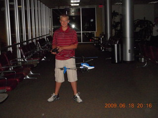 Chance Lawrie and RC helicopter at EAA meeting (1-480-528-0542)