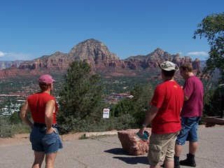 Ken's photo - Adam, Bernhard, Markus walking around at Sedona viewpoint