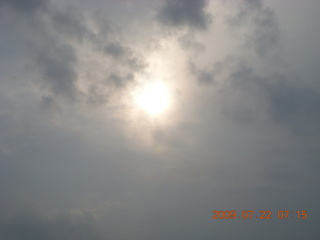 China eclipse - Anji eclipse site - sun behind clouds
