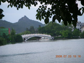 China eclipse - Guilin lake near hotel