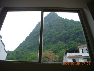 71 6xr. China eclipse - Yangshuo hotel view