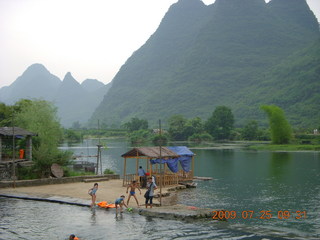 126 6xr. China eclipse - Yangshuo bicycle ride - walk to farm village