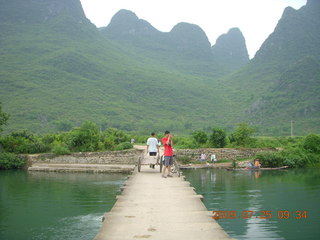 136 6xr. China eclipse - Yangshuo bicycle ride - walk to farm village