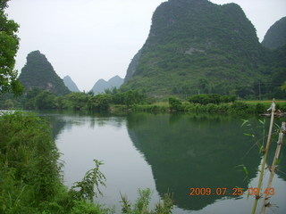 149 6xr. China eclipse - Yangshuo bicycle ride - walk to farm village