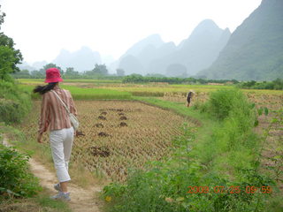 China eclipse - Yangshuo bicycle ride - walk to farm village - Ling