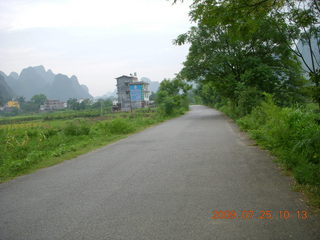 China eclipse - Yangshuo bicycle ride - walk to farm village