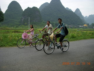 China eclipse - Yangshuo bicycle ride - walk to farm village