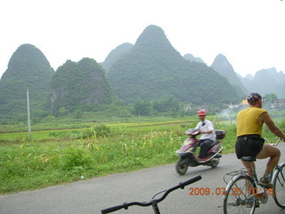 China eclipse - Yangshuo bicycle ride - Adam riding