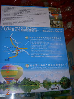 218 6xr. China eclipse - Yangshuo hot-air balloon brochure