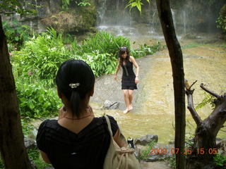 China eclipse - Guilin SevenStar park - waterfall