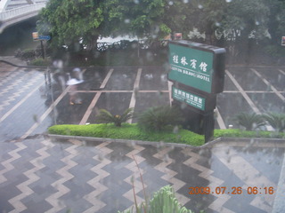 2 6xs. China eclipse - Guilin Bravo Hotel sign in the rain