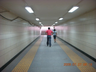 China eclipse - Beijing morning run - under street passageway