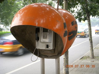 China eclipse - Beijing morning run - phone booths