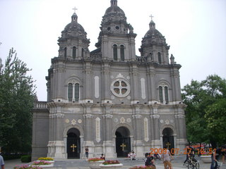 China eclipse - Beijing taxi ride - cathedral