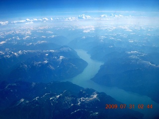 China eclipse - aerial - Canadian Rockies