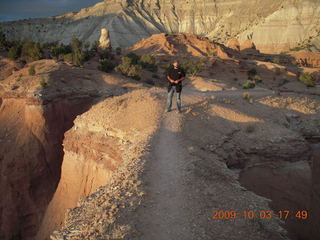 233 703. Kodachrome Basin State Park - Angel's Palace trail - Neil on narrow ledge