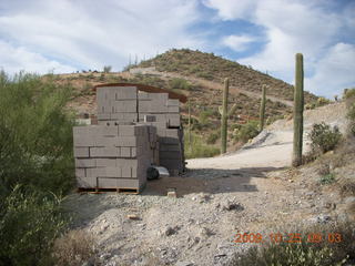 cinderblock pile on Cave Creek hike