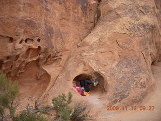 1128 71c. Arches National Park - Devils Garden hike - Adam in rock