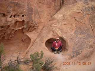 1130 71c. Arches National Park - Devils Garden hike - Adam in rock