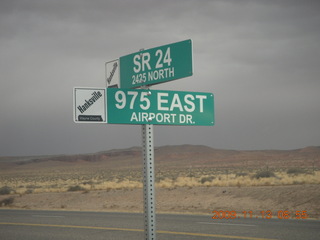 33 71d. Hanksville Airport Road sign