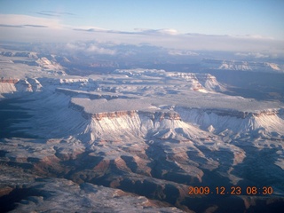 aerial - pre-dawn clouds and mountains