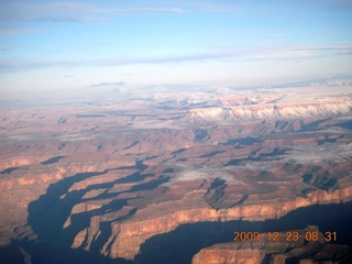 aerial - pre-dawn clouds and mountains