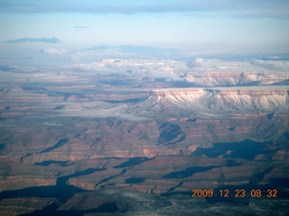 aerial - dawn clouds and mountains