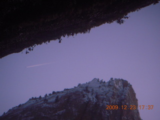 Zion National Park - jet contrail at Weeping Rock