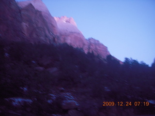 Zion National Park - frost on rental car