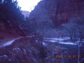 Zion National Park - frost on rental car