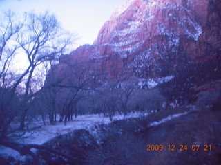 Zion National Park - frost on rental car