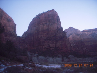 Zion National Park - frost on rental car