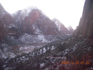 Zion National Park - frost on rental car