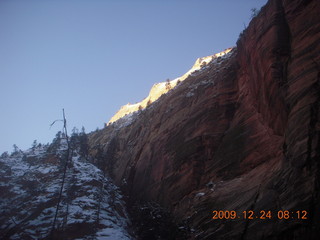 Zion National Park - frost on rental car