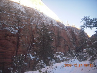 Zion National Park - frost on rental car