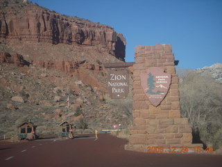 Zion National Park - entrance sign