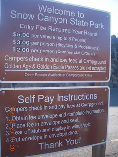 78 72r. Snow Canyon State Park - entrance sign