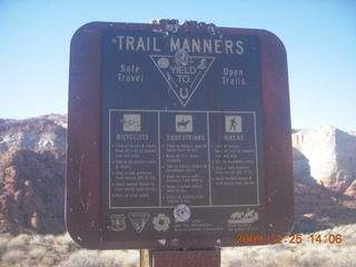 55 72r. Snow Canyon State Park - Butterfly trail trail markers sign