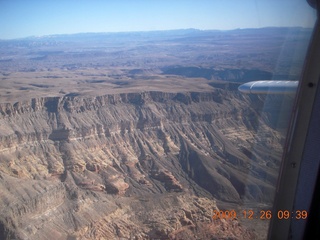 12 72s. aerial - Virgin River and I-15 canyon in Arizona