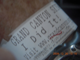 87 72s. my wristband for the Skywalk at Grand Canyon West