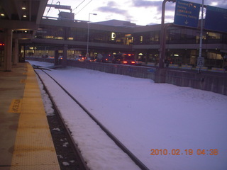 snow on the railroad tracks in Philly