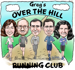 Mercer Island Half Marathon - group cartoon image
