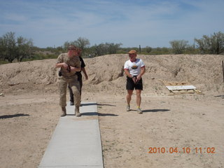 Gila Bend (E63) fly in - Adam climbing 'plastic pigs's nose' rocks