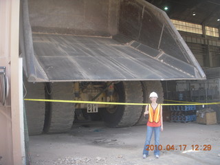Bagdad (E51) mine tour - repair facility - Kristina and big dump truck