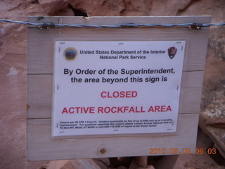 19 775. Arches National Park - Devil's Garden and Dark Angel hike - Wall Arch sign