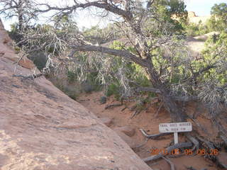 27 775. Arches National Park - Devil's Garden and Dark Angel hike - trail sign