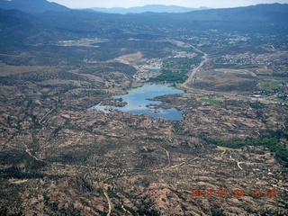 1287 79q. Grand Canyon Caverns (L37) trip - aerial - lake in Prescott