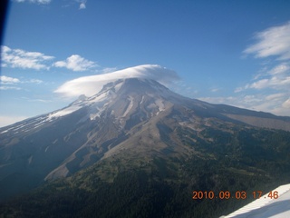aerial - Oregon - Mount Hood - Overlook Hotel from The Shining