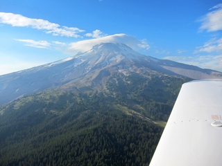 aerial - Oregon - Mount Hood - Overlook Hotel from The Shining