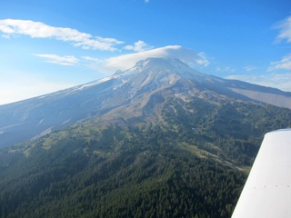 aerial - Oregon - Mount Hood - Overlook Hotel from The Shining